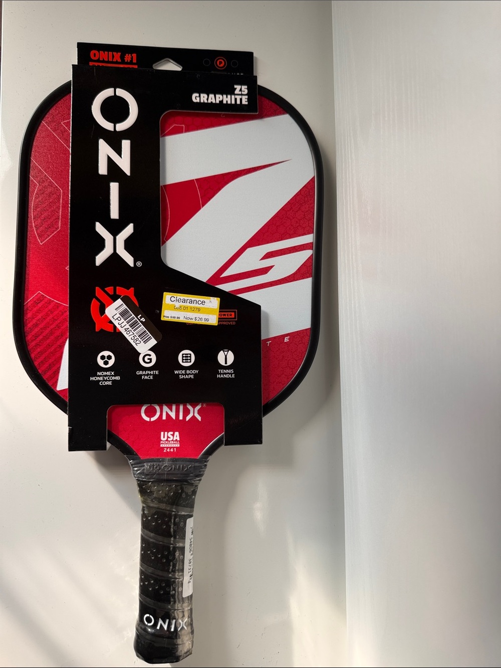 ONIX Z5 Graphite Performance Pickleball Paddle - Black & Red